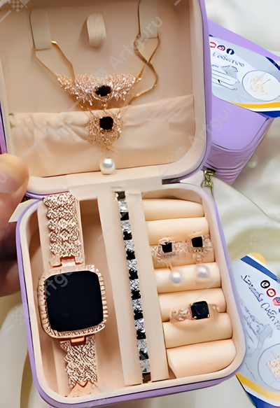 Luxury 4-Piece Silver Crystal Jewelry Set for Women