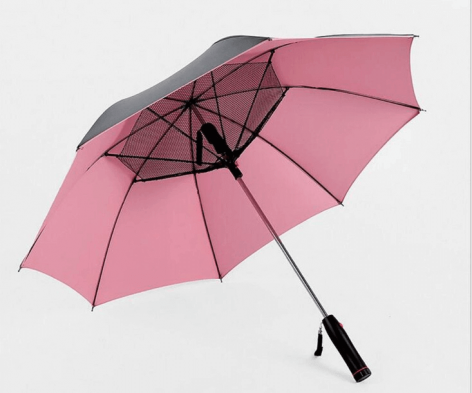 Portable Fan Umbrella with Built-In Cooling Fan & UV Protection