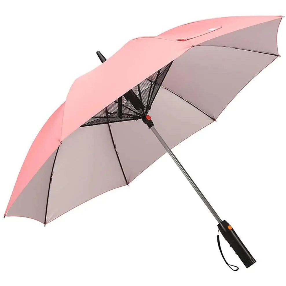 Portable Fan Umbrella with Built-In Cooling Fan & UV Protection
